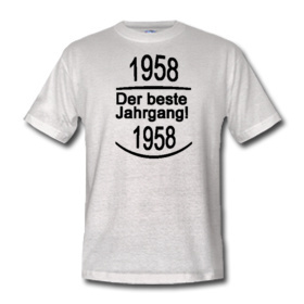 TShirts fr den Jahrgang 1958